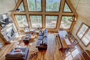 Smart TV, fireplace, video games, computer monitors