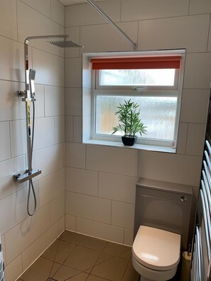 Shower, soap, toilet paper - Entire 3 Bedroom Property - Garden & Hot Tub - Close to Porth Beach, Newquay (Newquay)