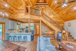 Smart TV, fireplace, table tennis, books