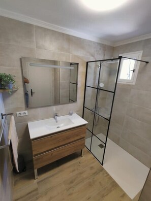 Shower, hair dryer, towels - The Blue Tit - private swimming pool (L'Isle-sur-la-Sorgue)