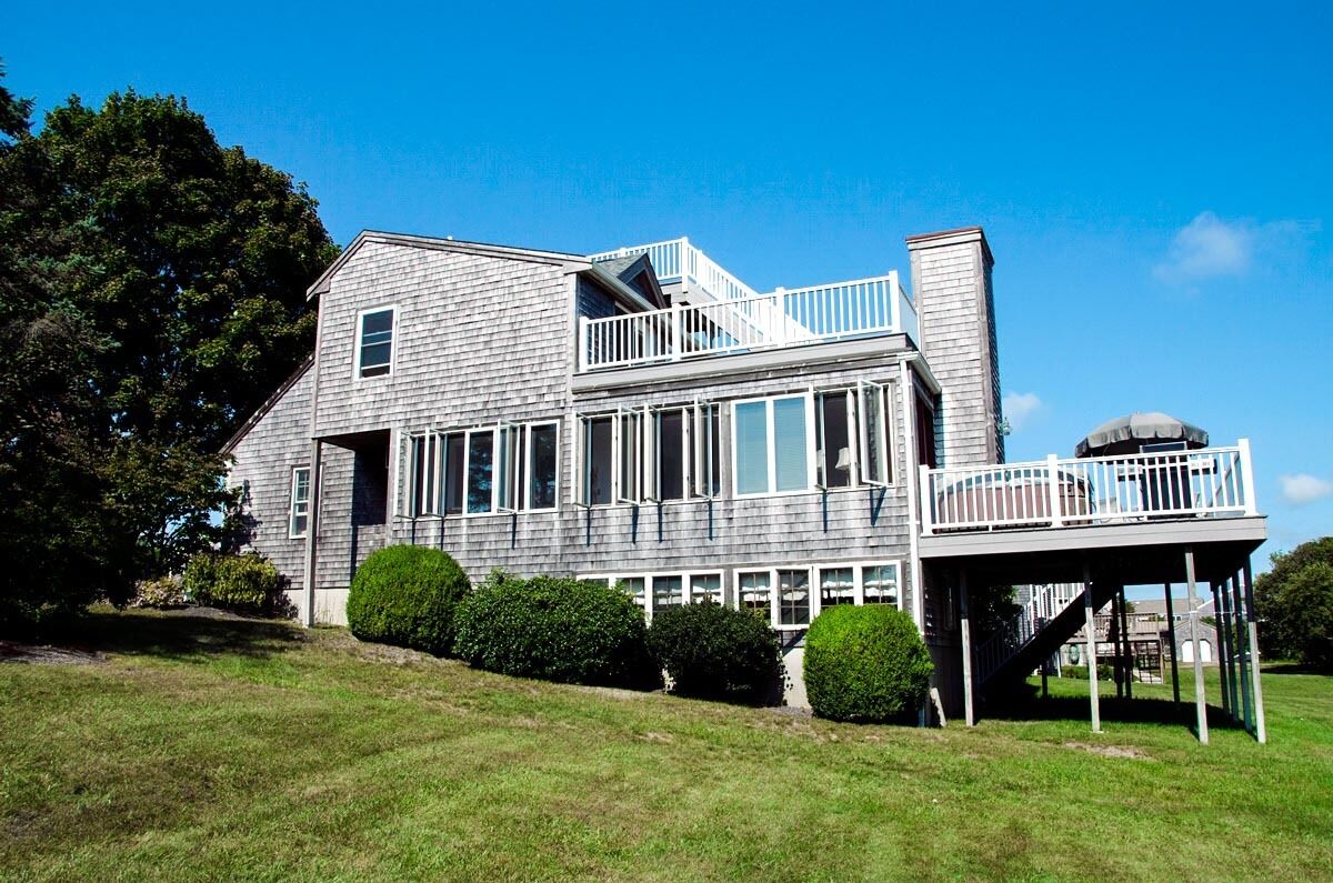 Gorgeous distant views of Oyster Pond and Oyster River from the large second story deck.