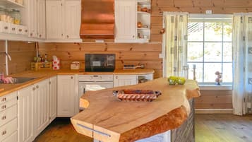 Fridge, oven, stovetop, coffee/tea maker