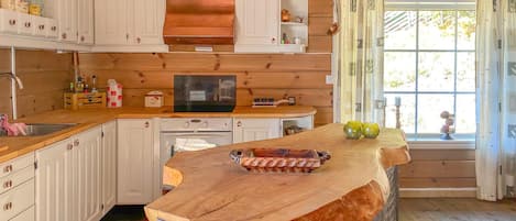 Fridge, oven, stovetop, coffee/tea maker