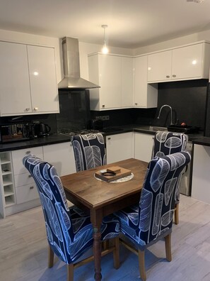 Fridge, microwave, oven, electric kettle