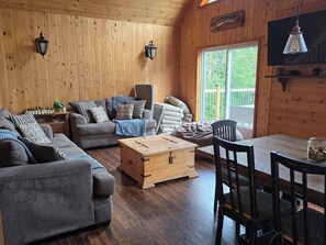 Smart TV, fireplace, video games