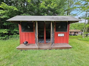 Exterior - Red Eft Rustic Camping Cabin at Camp Earth Connection (Freeville)