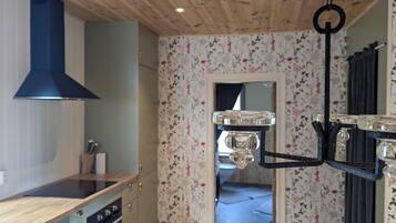 Kjøleskap, kokeplater, oppvaskmaskin og kaffetrakter/tekoker