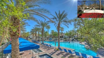 A heated pool, a lap pool