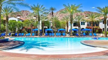 A heated pool, a lap pool