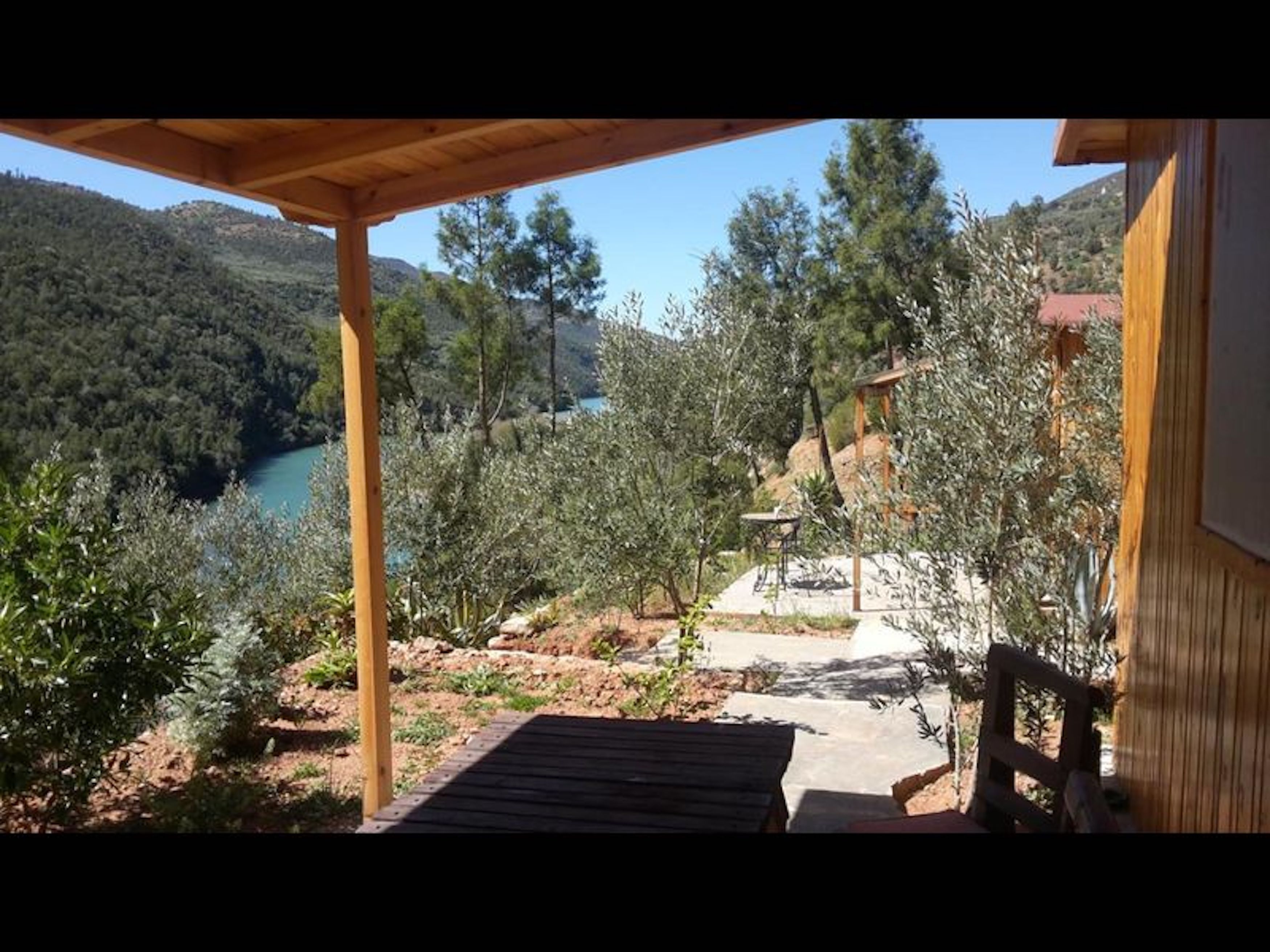 Chambre, 1 chambre, terrasse, vue jardin | Vue depuis l’hébergement