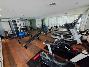 Apartment, 2 Schlafzimmer, barrierefrei, Balkon | Fitnessbereich