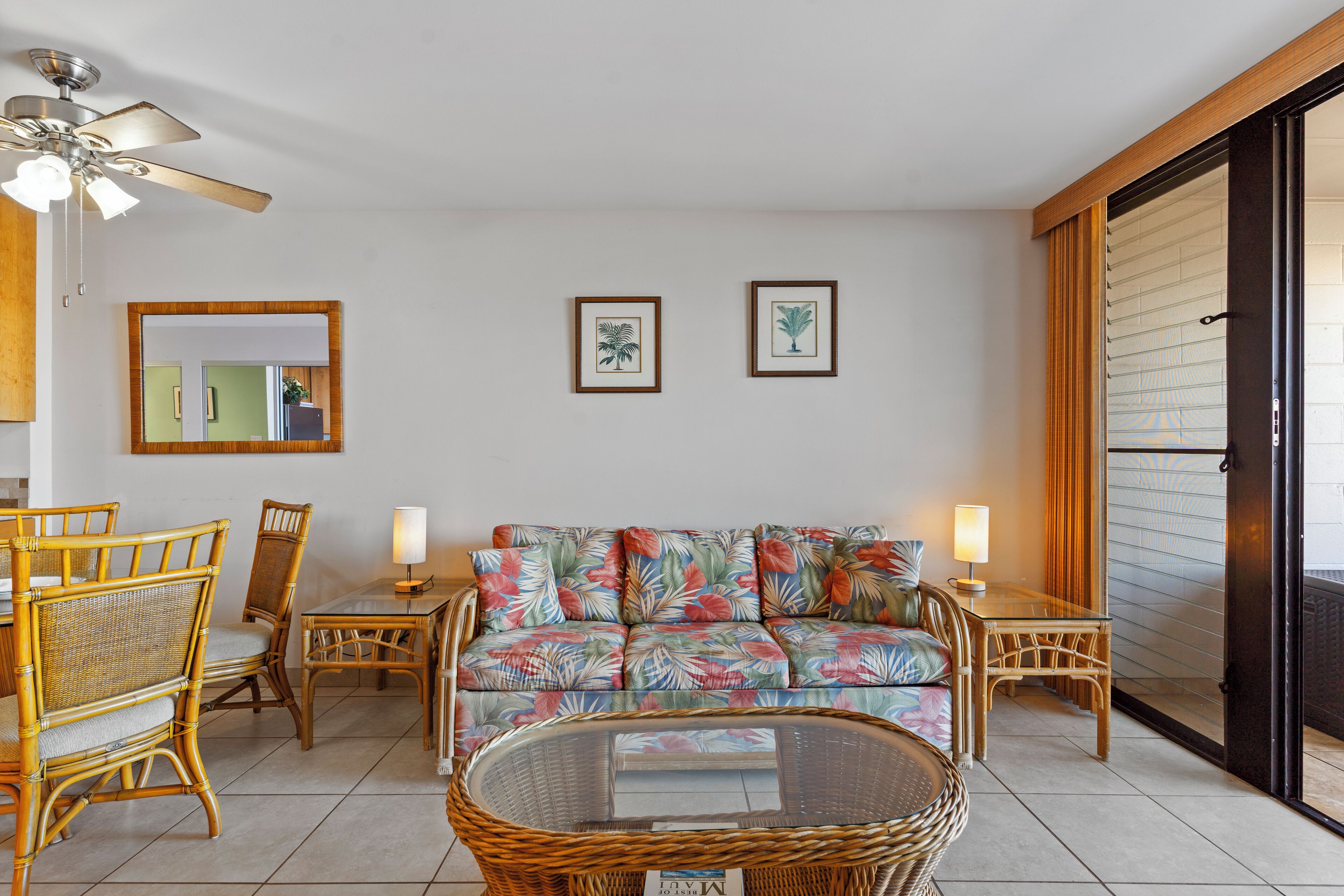 TV, DVD player, books, offices