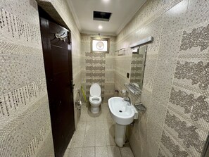 Slippers, towels, soap, shampoo