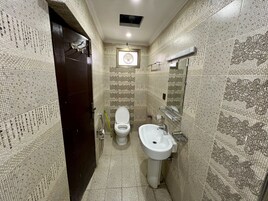 Slippers, towels, soap, shampoo