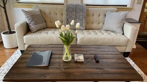 Smart TV, fireplace, video games