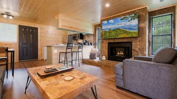 TV, fireplace, offices