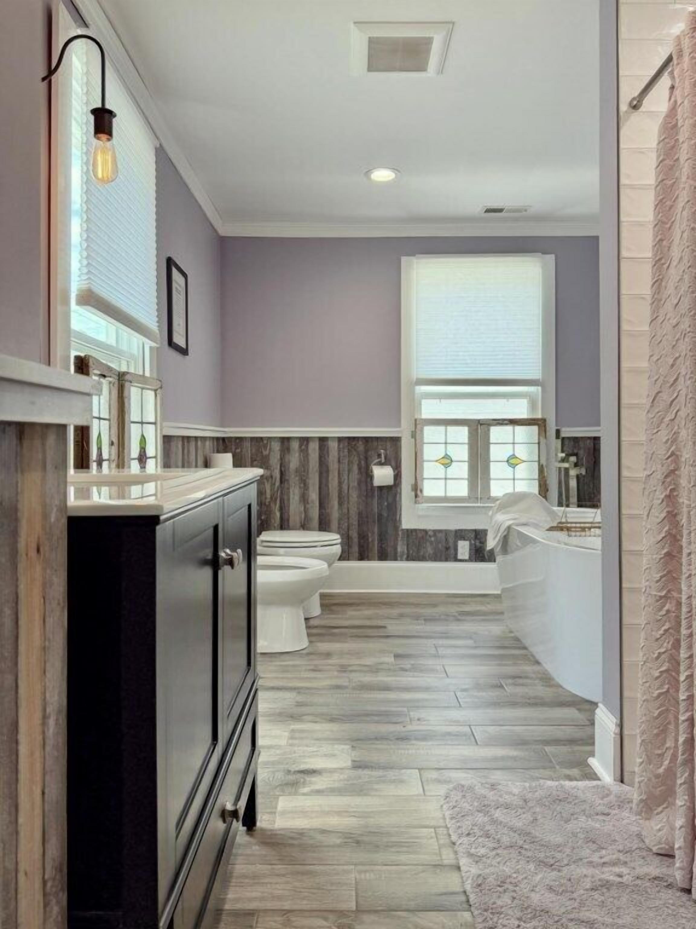 Bathtub, hair dryer, towels, soap