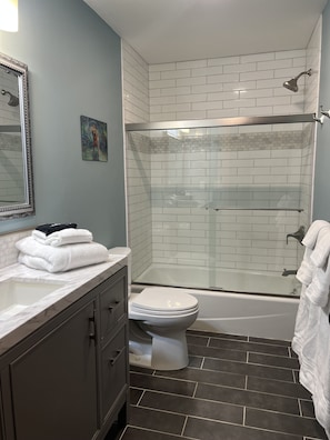 Hair dryer, towels