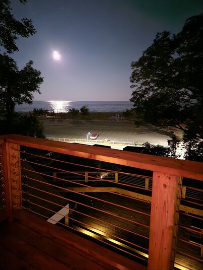 Cottage on Lake Michigan across from Grand Haven State Park.