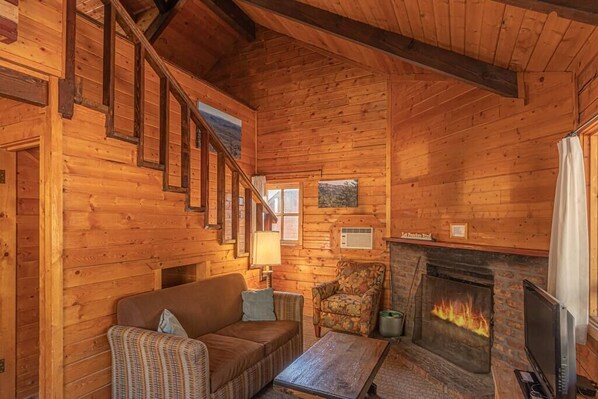 TV, fireplace, offices