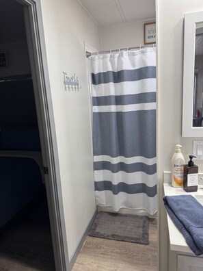 Hair dryer, towels