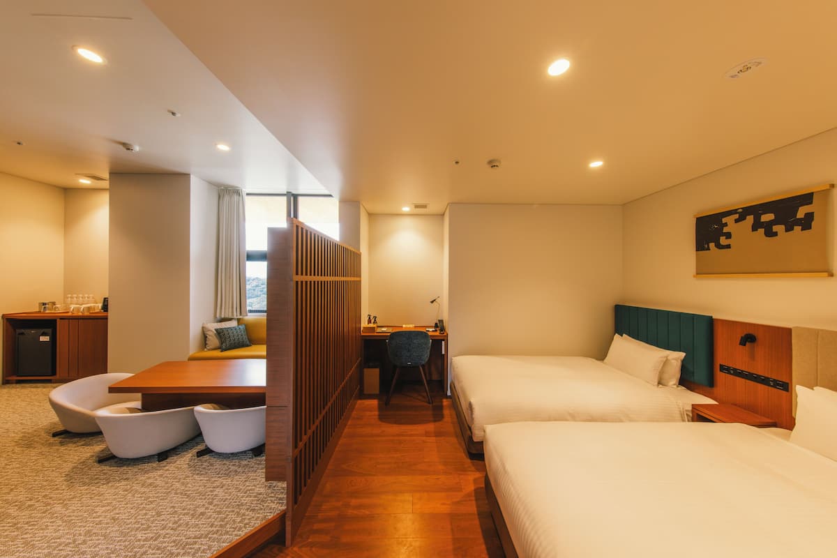 Family suite with open air bath, Non Smoking | 1 bedroom, in-room safe, free WiFi, bed sheets
