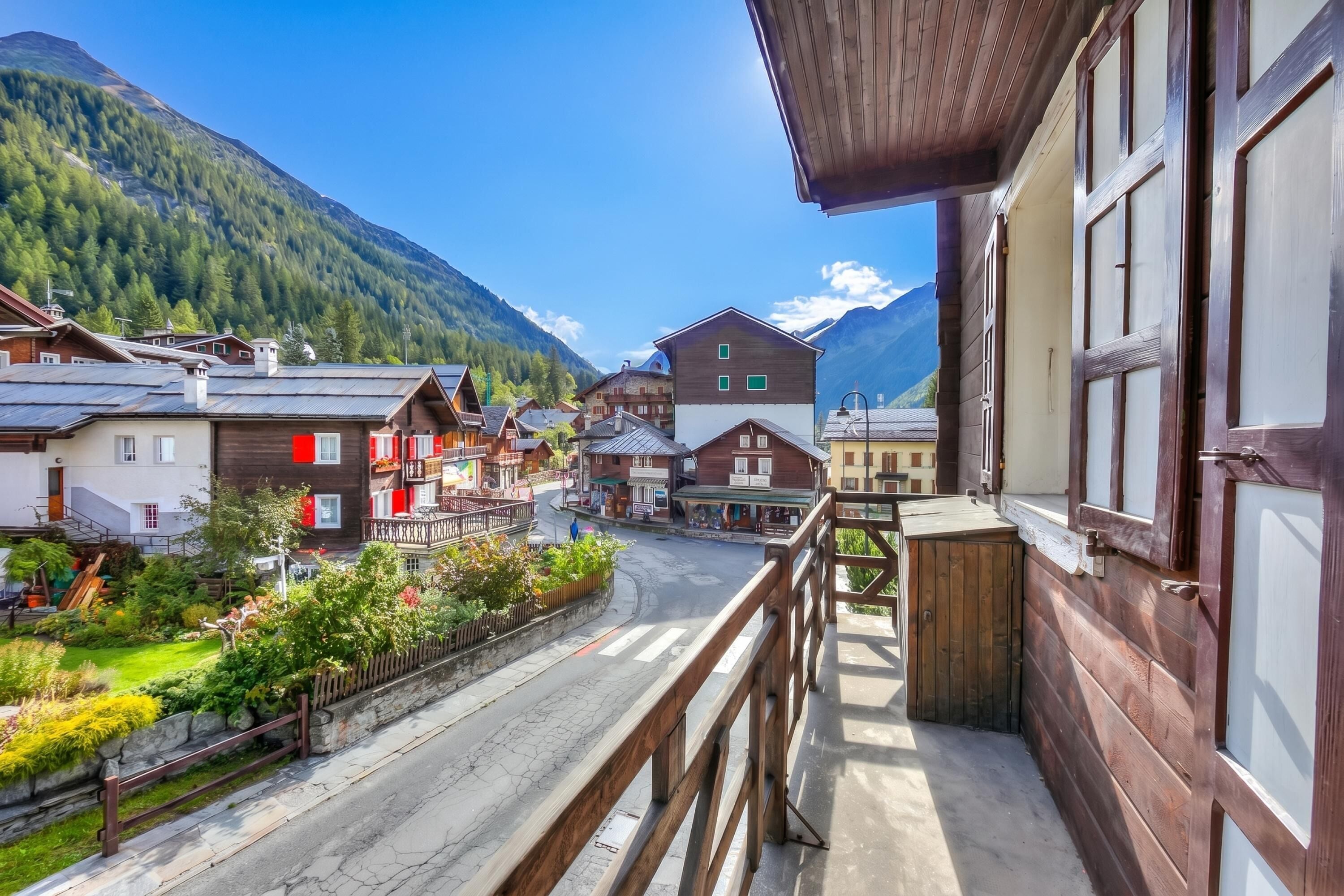 Perhestudio, vuoristonäköala (Monterosa Cozy Apartment 200m From) | Parveke
