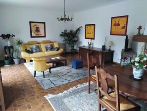 TV, fireplace, books - Jolie Villa Dans LA Verdure ET LE Calme (Hautefage-la-Tour)