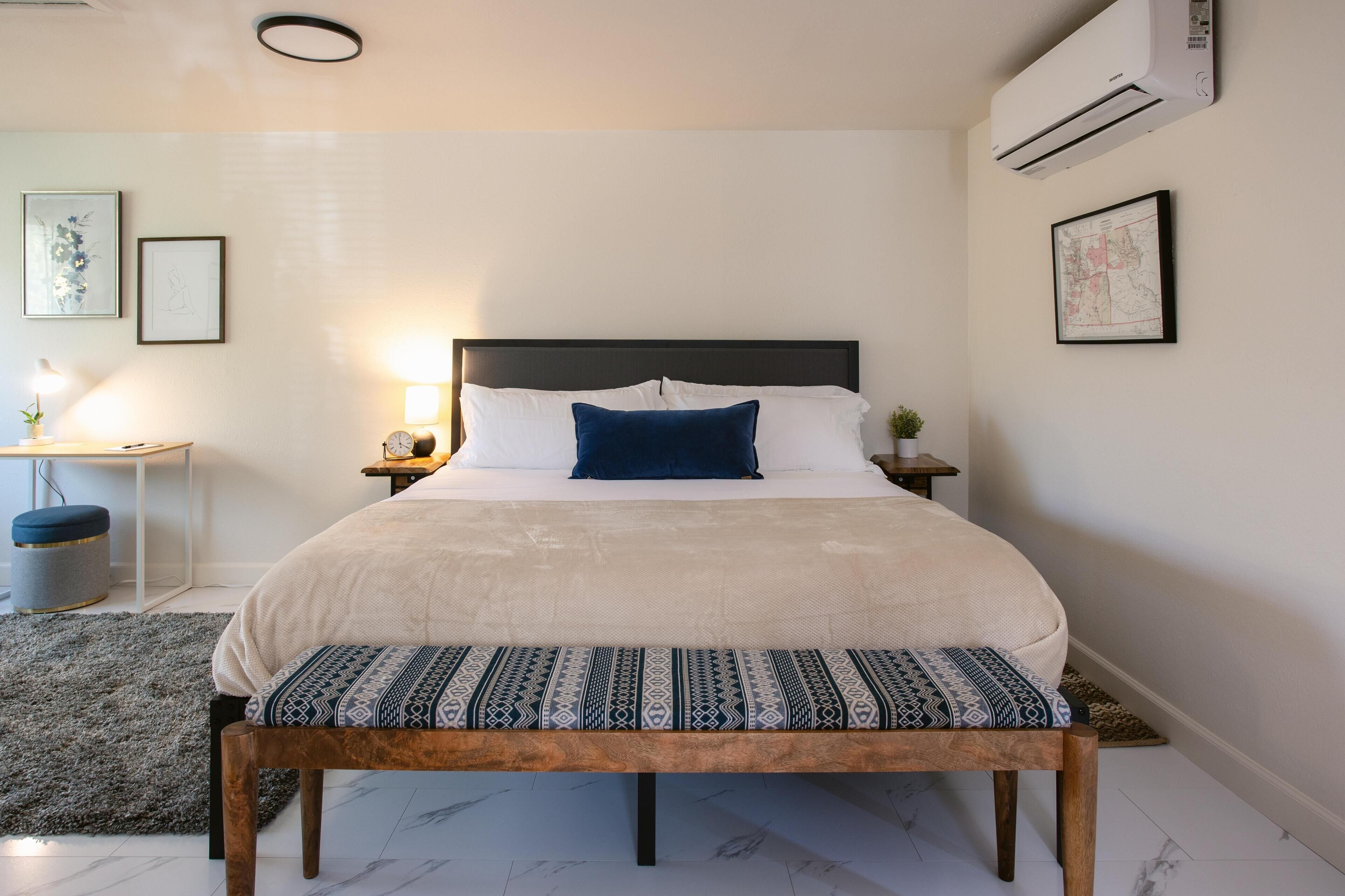Desk, iron/ironing board, travel crib, free WiFi