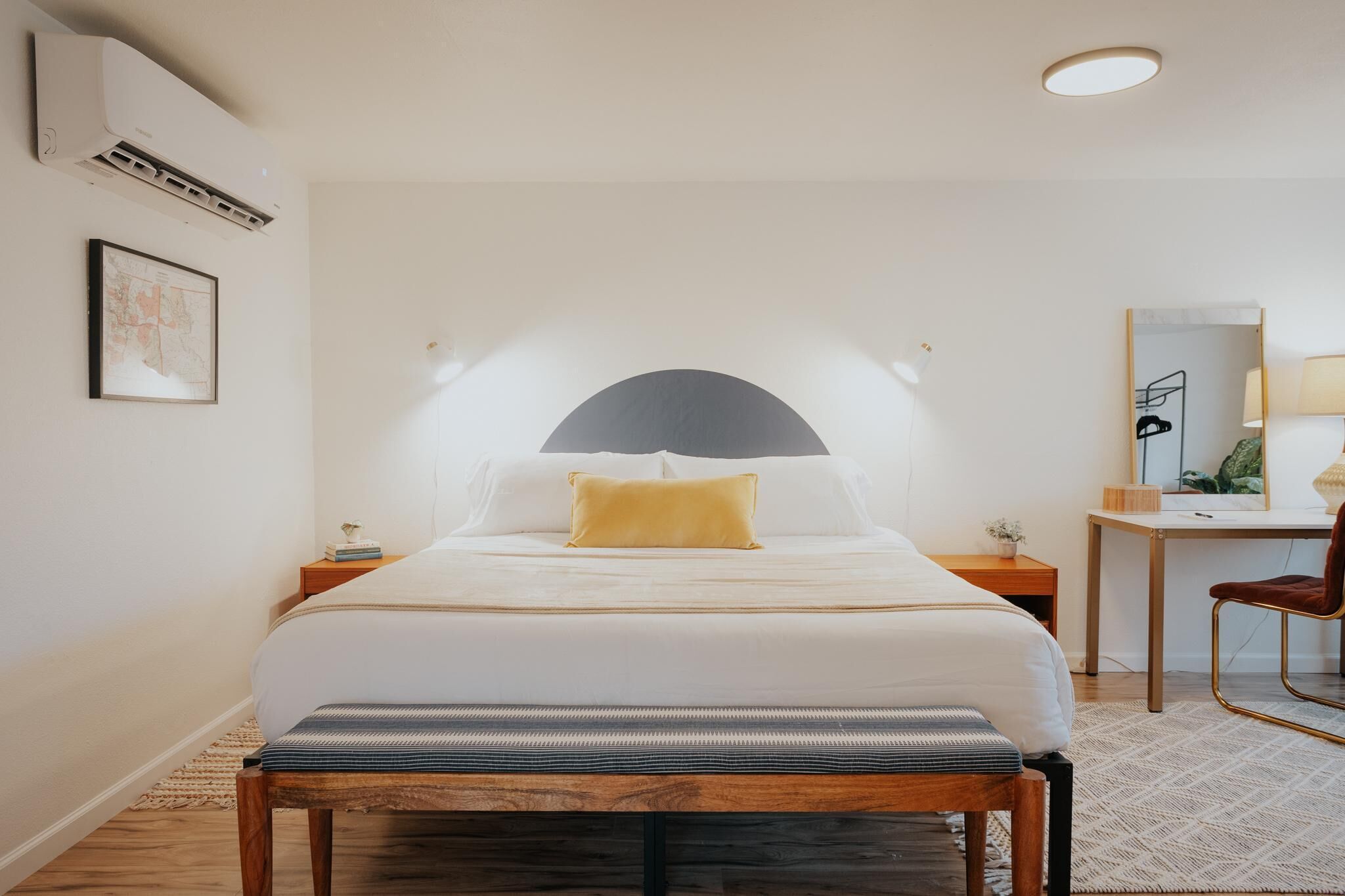 Desk, iron/ironing board, travel crib, free WiFi