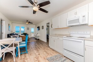 Fridge, microwave, oven, stovetop - Beach Barn Lower - Lovely 3BR Lower Unit on the Oceanfront (Surf City)