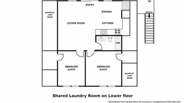 A floor plan of a house at 324 N. Shore Drive with a shared laundry room on the lower floor.
