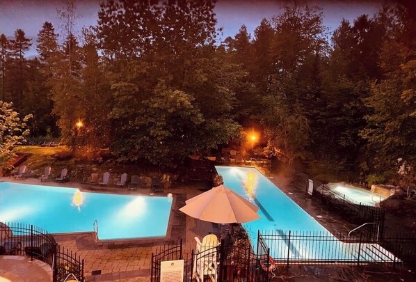 Piscine extérieure, piscine chauffée