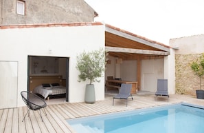 A heated pool