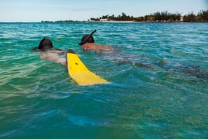 On the beach, white sand