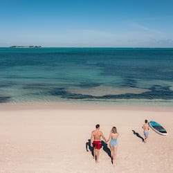 On the beach, white sand