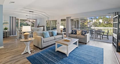 Lagoon-Front Retreat w/ Pool, Spa, Game Room & Private Dock Short Walk to Beach