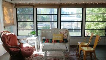 Smart TV, video games, DVD player, foosball