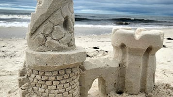 Beach nearby, sun loungers