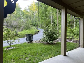 Enjoy a serene view of the surrounding landscape from this outdoor area.
