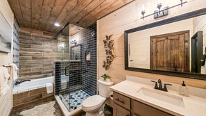 Douche, séchoir à cheveux, serviettes fournies