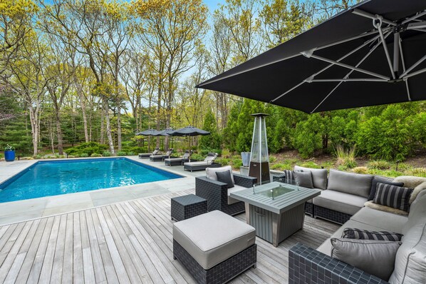 Piscina all'aperto, una piscina riscaldata