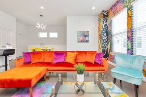 TV, fireplace, offices