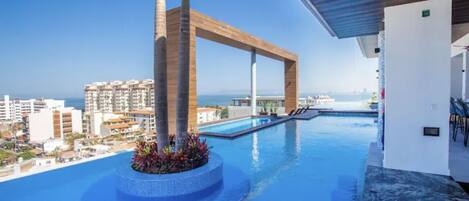 Outdoor pool, a heated pool
