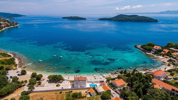 Beach nearby, sun-loungers