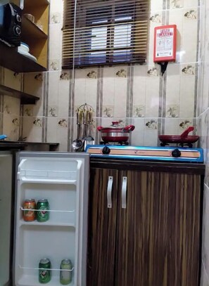 Kühlschrank, Mikrowelle, Ofen, Herdplatte