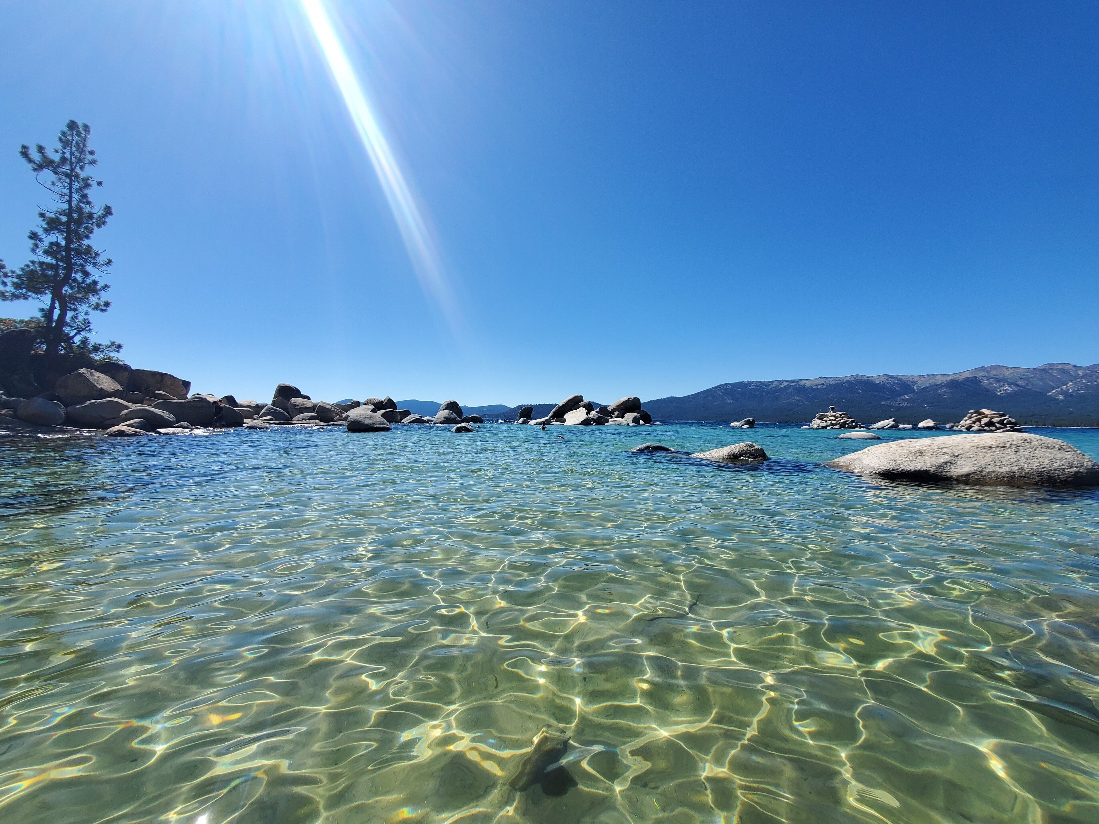 Sand Harbor Beach nearby with crystal clear waters and inviting rock formations
