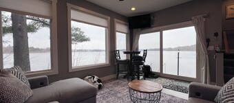 Amazing fall colors, modern lakefront home with fire pit, dock, optional pontoon