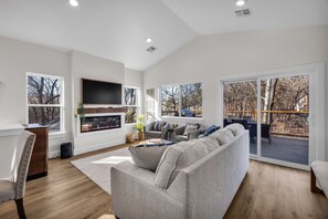 Smart TV, fireplace, video games, books