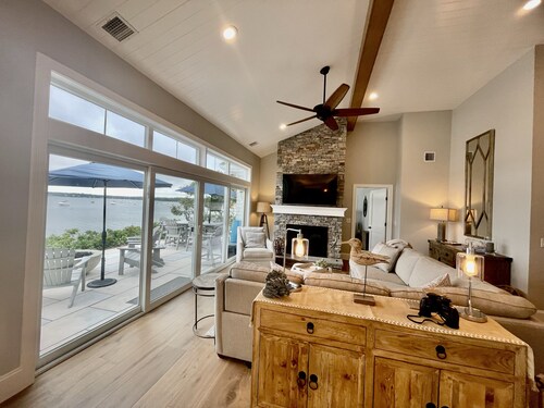 Brand new private  beachfront home in Mashpee on Waquoit Bay